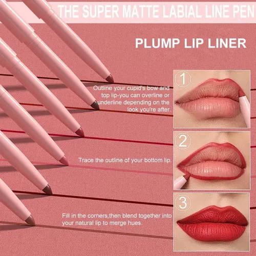 Conjunto Delineadores Labiales Retráctiles 12 Tonos Evpct