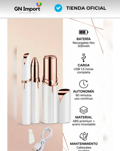 Kit Depilador Facial 2 En 1 Cejas Bozo Usb Indoloro Portátil