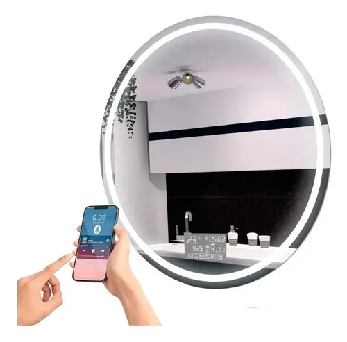 Espejo Redondo Inteligente Luz Led 80 Cm Bluetooth Premium