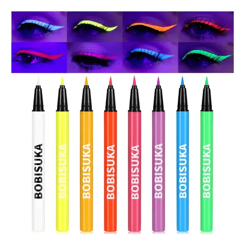 Set De Delineadores Líquidos Uv Neón Bobisuka 8 Colores