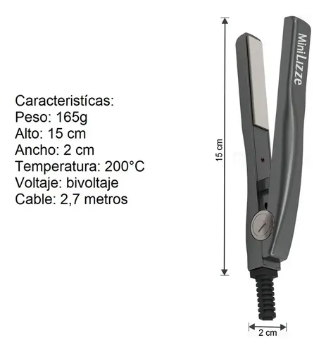 Mini Alisadora Lizze Plancha Pelo Portátil Uso Diario Viaje