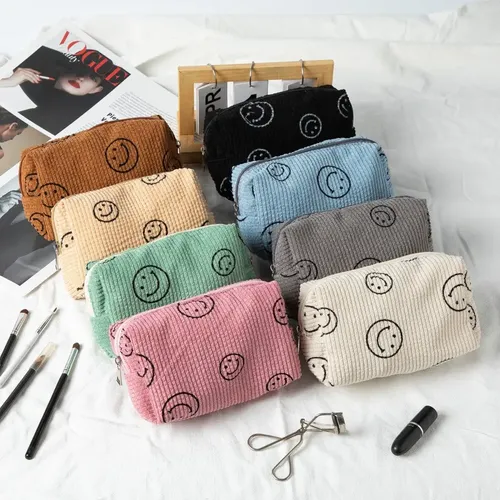 Bolso De Maquillaje De Pana Con Forma De Mini Sonrisa, 1