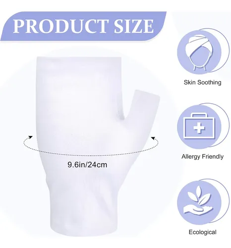 Guantes Sin Dedos Para Eczema Algodón Blanco Hidratantes