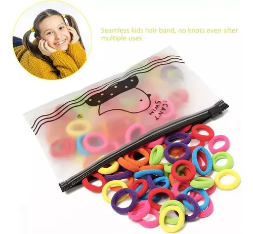 Xh 700 Gomas Para Cabello Donut Multicolor Niñas Coral Claro Sólido