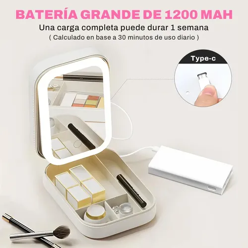 Caja De Maquillaje Con Espejo, Bolsa De Maquillaje De Viaje