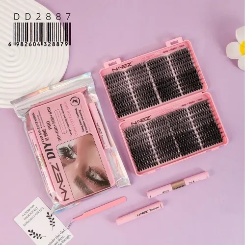 Kit Pestañas Postizas Naez Diy 30+40+50+60p Pegamento Pinza