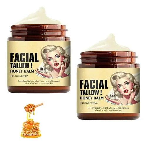 Bálsamo Suavizado De Sebo Bovino Y Miel, Crema Facial Con