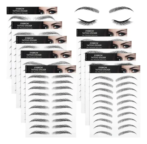 Stickers De Tatuajes De Cejas Blulu 9 Hojas 4d Impermeables