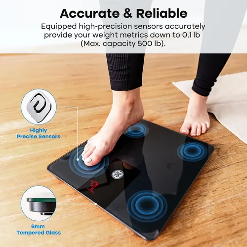 Báscula De Baño Digital Ge Peso Corporal Imc Bluetooth Negra