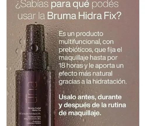 Bruma Hydra Fix Primer Facial Hidratante Fijadora Natura Una