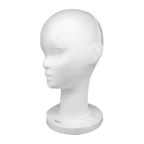 Cabeza Maniqui Telgopor Mujer Cuello Corto Peluca