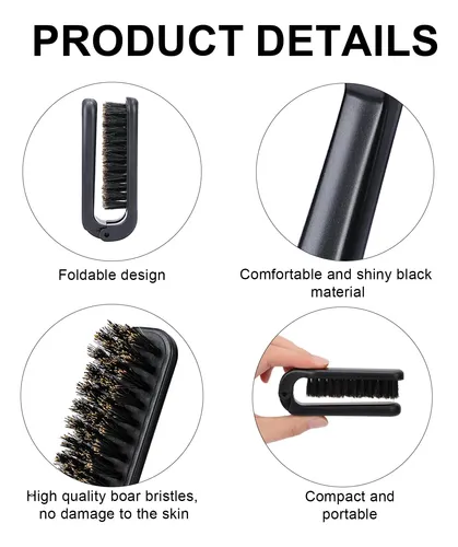 Cepillo Para Cabello Plegable Mozeat Lens 2 Unidades Negro