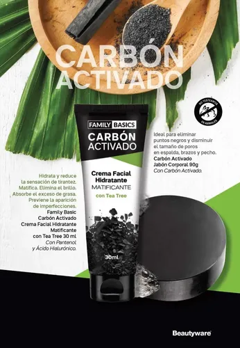 Jabon Corporal Carbon Activado En Barra 90g Beautyware®