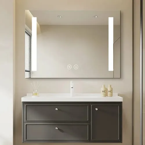 Espejo Rectangular Moderno Luz Led Desempañador 60×80 Hogar Espejo