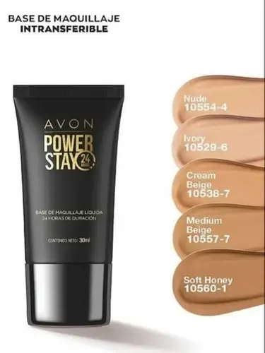 Avon Base De Maquillaje Liquida Power Stay Waterproof Tono Ivory