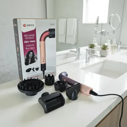 Secador De Pelo Super Sónico 110.000 Rpm 1400w Oryx C/ Acces Violeta