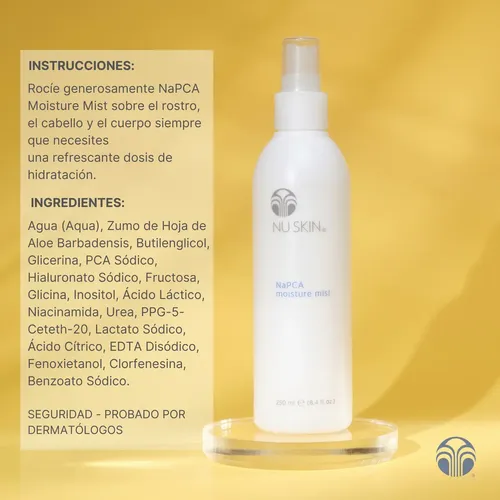 Nu skin napca moisture mist spray hidratante y calmante con ácido hialurónico 250ml