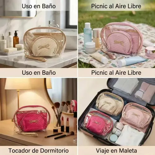 Neceser Luvina Porta Cosméticos Con Monedero Femenino Lila 4 Luv Lyh-013