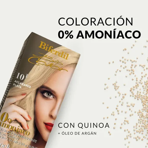 Tintura Coloración Biferdil Biocolor 0% Amoniaco N°7.1 Rubio Ceniza