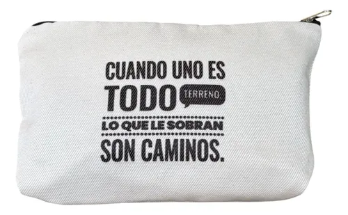 Neceser De Lona Estampada 21×14 Organizador Viaje Maquillaje Todo Terreno