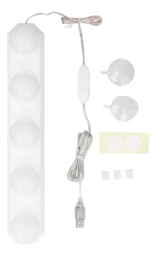 Tocador Led Adhesivo Para 5 Bombillas De 3 Colores