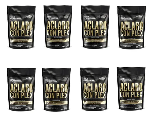 Kit X8 Issue Polvo Decolorante Aclaro Con Plex X200grs