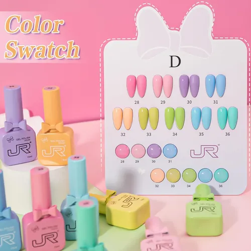 Conjunto De Esmalte En Gel Jr Macaron 9 Piezas Para Uñas