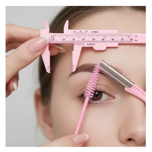 Kit De Diseño De Cejas Perfilador Cepillo Calibrador/vernier