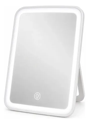 Espejo Led Maquillaje 3 Tonos Luz Touch Recargable Blanco