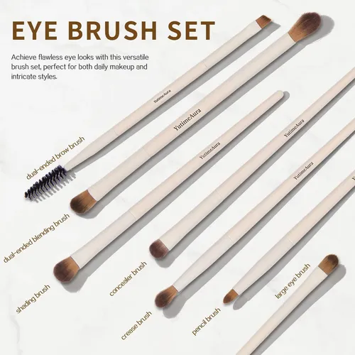 Juego De Brochas De Maquillaje Yutimeaura De 10 Piezas, De Y Ceami