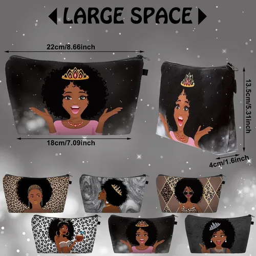 Bolsa De Maquillaje Chunful Reina Afroamericana Para Mujeres