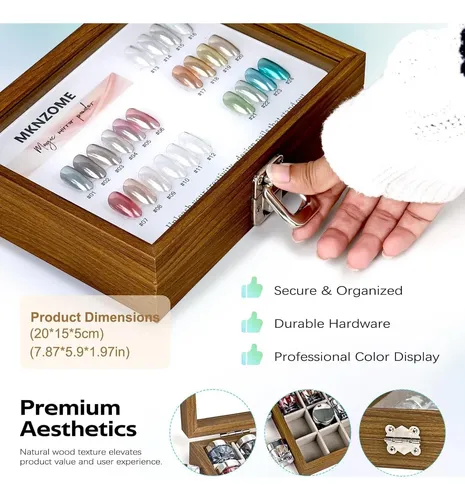 Kit De Polvos Cromados Para Uñas 24 Colores Mknzome