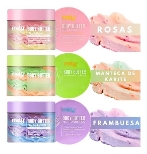 Body Butter Mely Manteca Corporal Hidratante Con Aroma 110gr Fragancia Karité