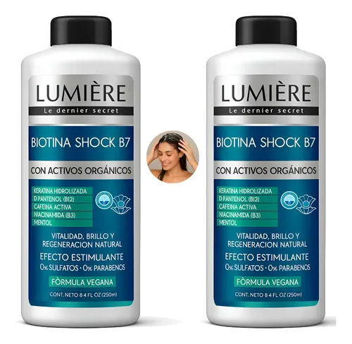X2: Biotina Anti Caída Apto Uso Diario Formula Vegana 500ml