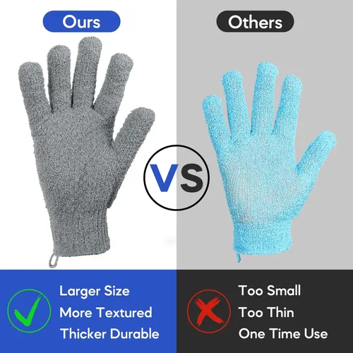 Guantes Exfoliantes Grandes Para Ducha Spa Y Masaje 8 Piezas