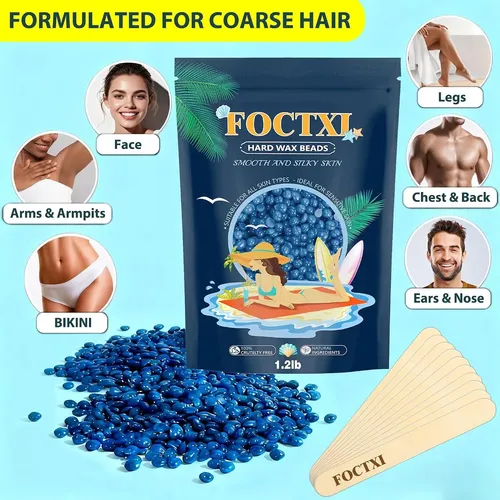 Depilación Foctxi: Cera Dura En Gránulos 1.2 Lb + 10