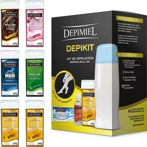 Kit Depilación Roll On Depimiel + 6 Roll On + 1 Rollo Bandas