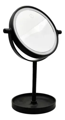 Espejo Maquillaje Aro Luz Led Giratorio Personal Base Mesa