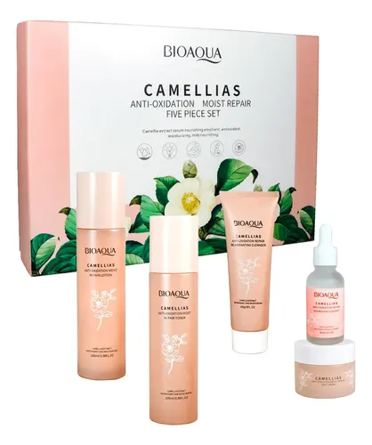 Set De Cuidado Facial Bioaqua Con Extracto De Camellias Kit De Skincare Antioxidante Ideal Para Todo Tipo De Piel