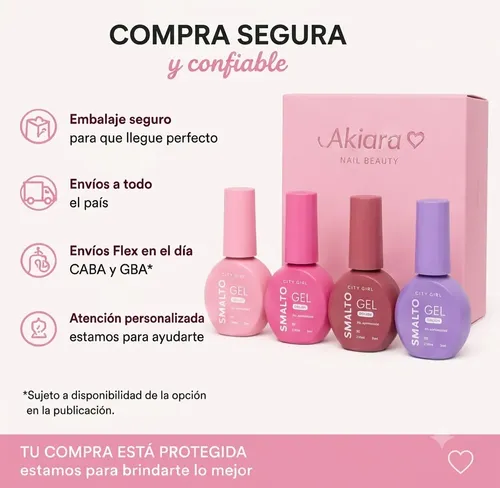 Kit X6 Esmaltes Semipermanentes Gel Uv/led City Girl 7ml