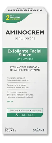 Aminocrem Emulsión Atenuante de Arrugas con Ácido Hialurónico, Pack de 2 x 30 g