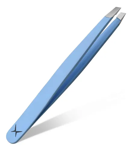 Pinza Profesional Acero Precisión Para Cejas Celeste