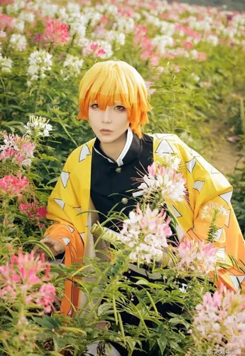 Peluca De Cosplay De Agatsuma Zenitsu Para El Día De Todos L