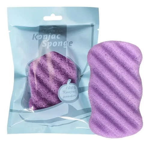 Esponja Konjac For Rostro Y Cuerpo De Lavanda Morada &un