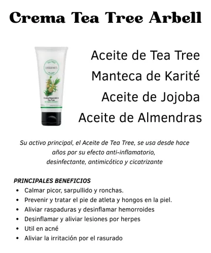Crema Tea Tree Arbell Reparadora Con Jojoba Y Karité
