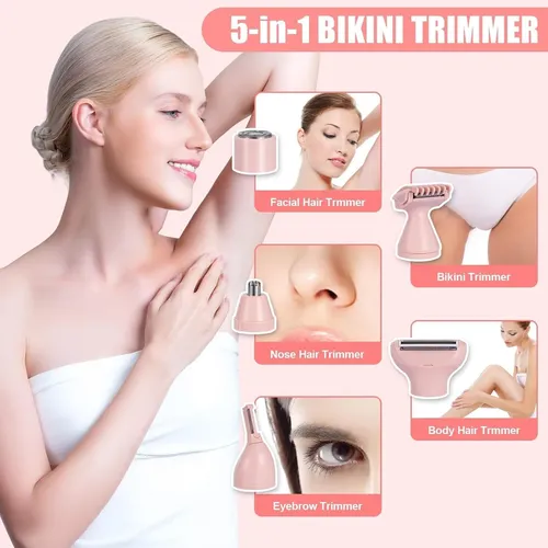 Depiladora Electrica Mujer,rasuradora Mujer, 5 En 1 Navaja Pink