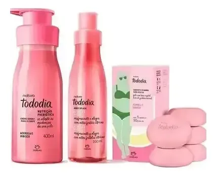 Kit X3 Tododia Acerola E Hibisco (hid. Body Splash, Jabones)