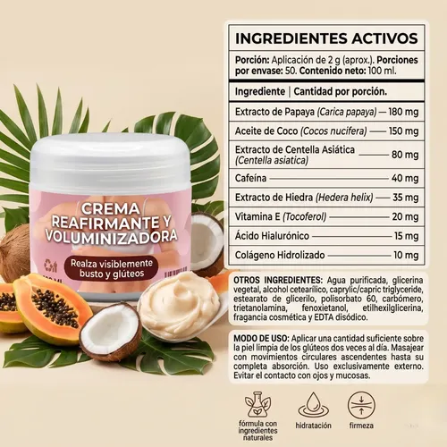Crema Gluteos Firmes Clara Tierra Reduce Piel 100ml 4×2