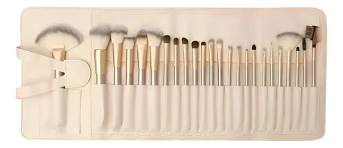 Kit Set 24 Brochas Pinceles Maquillaje Naturales Y Sintetico