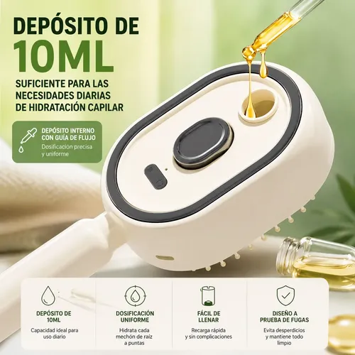 Cepillo Masajeador Para Cabello Con Spray, Peine